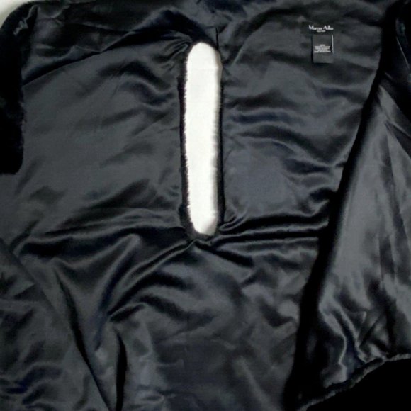 Marcus Adler Faux Fur Vest Black One Size Fits All OSFM Drape Waterfall Jacket - Picture 4 of 4